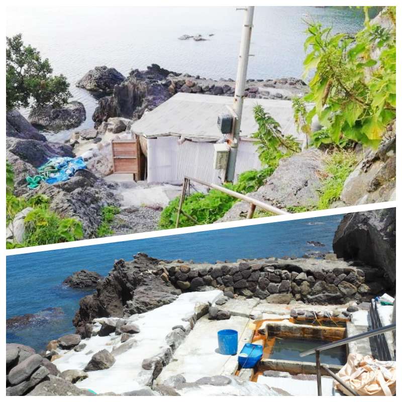 上：台風の被害前　下：台風で建屋がなくなりました